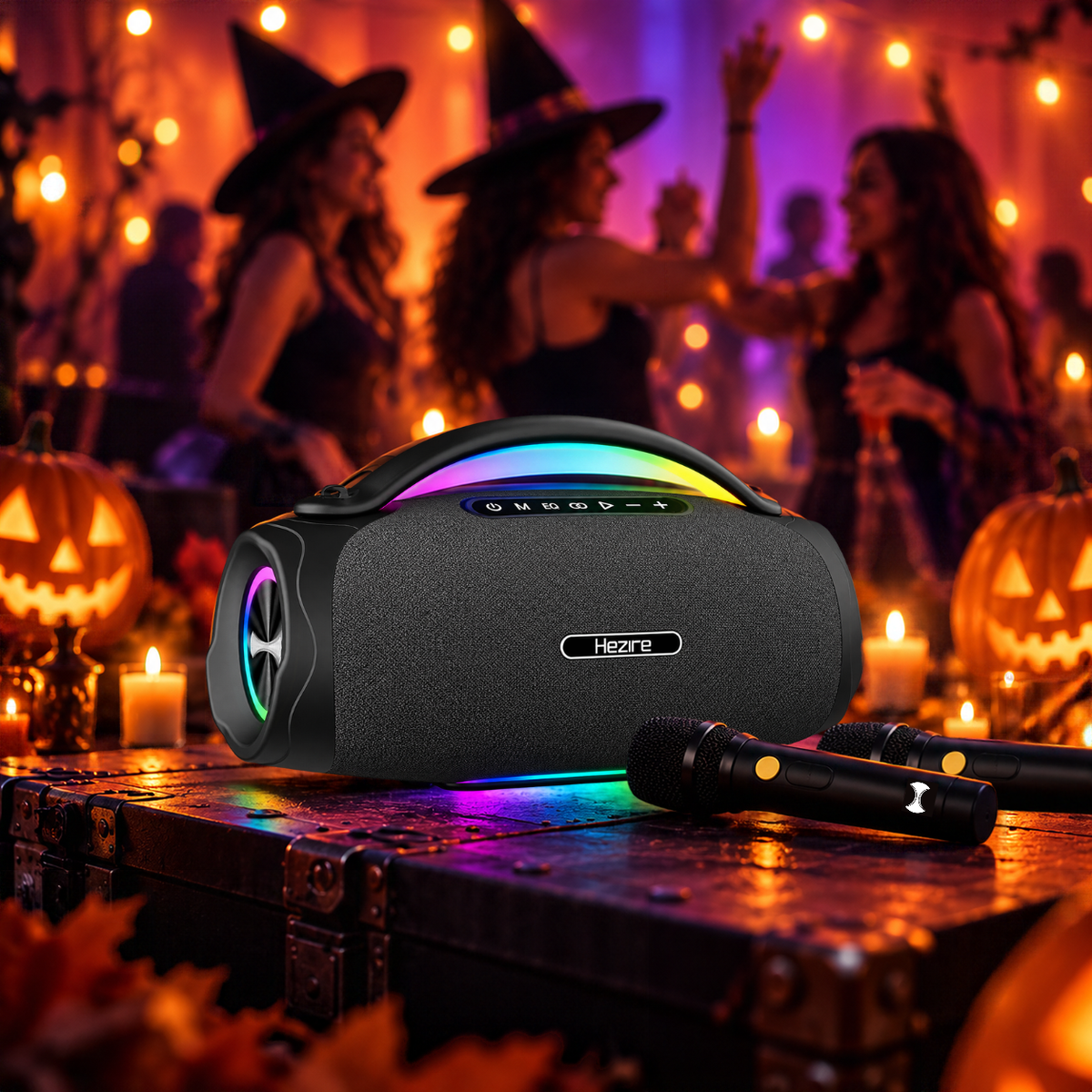 Hezire H-Sound Thunder Halloween Party Bundle | Speaker + 2 Wireless Microphones