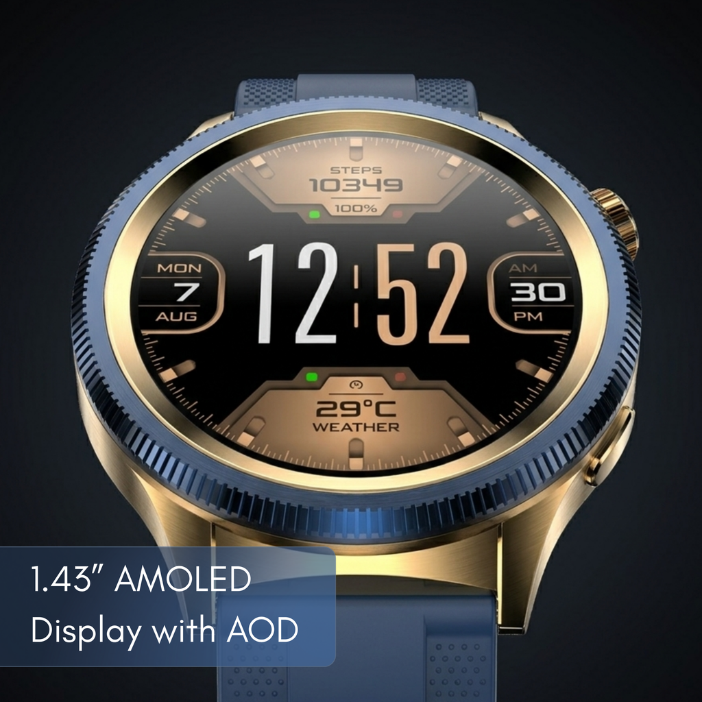 H-Watch Crown Smartwatch - Blue & Gold