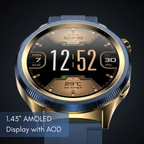 H-Watch Crown Smartwatch - Blue & Gold