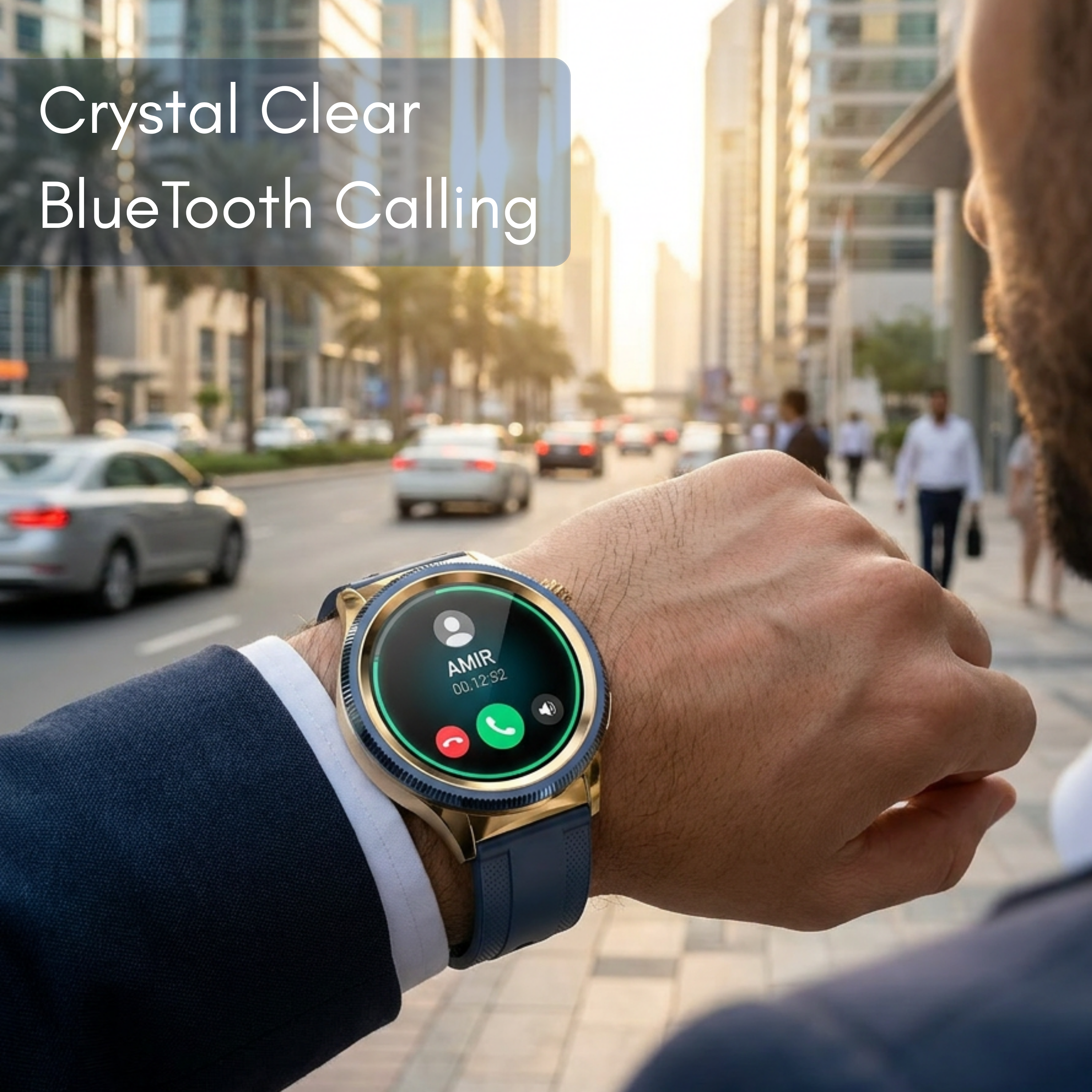 H-Watch Crown Smartwatch - Blue & Gold