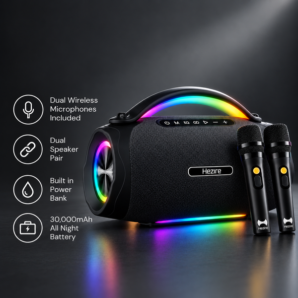 Hezire H-Sound Thunder Halloween Party Bundle | Speaker + 2 Wireless Microphones