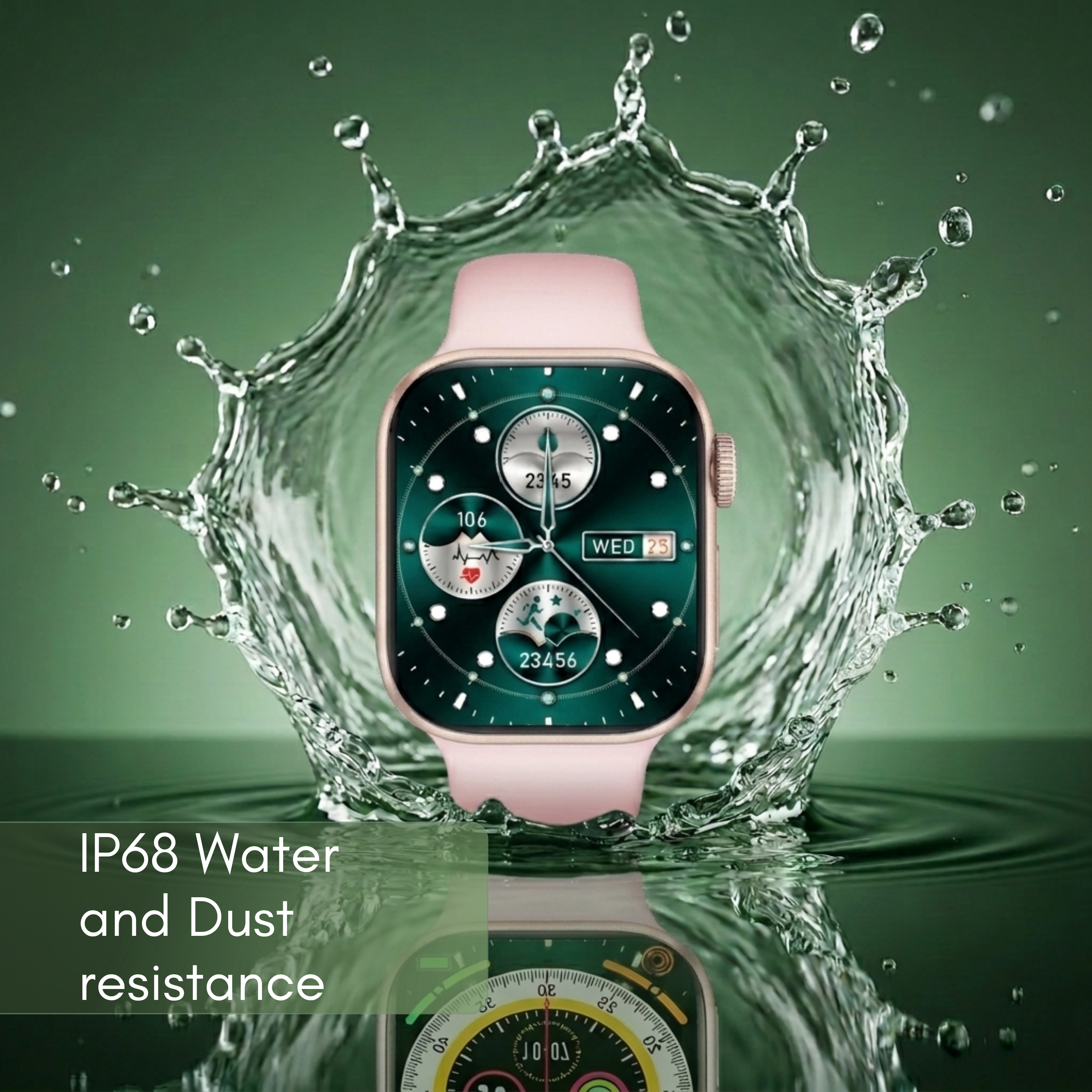 الساعة الذكية H Watch Max Premium - ذهبي وردي