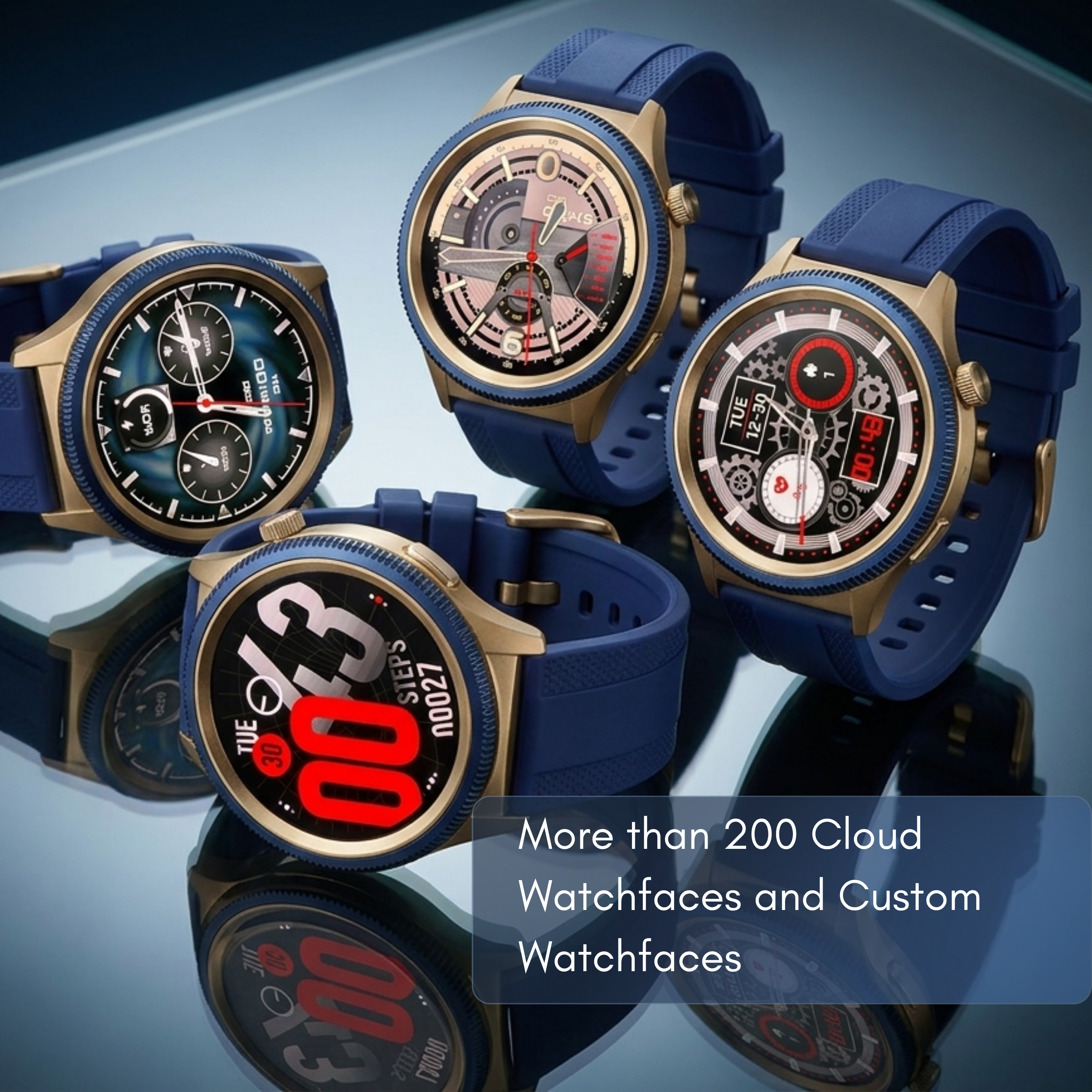 H-Watch Crown Smartwatch - Blue & Gold