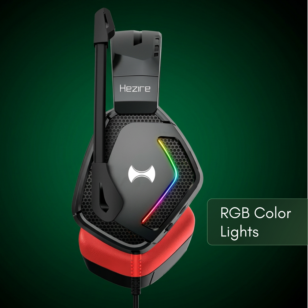 GHS-250 Wired Gaming Headset with RGB Lights - Red
