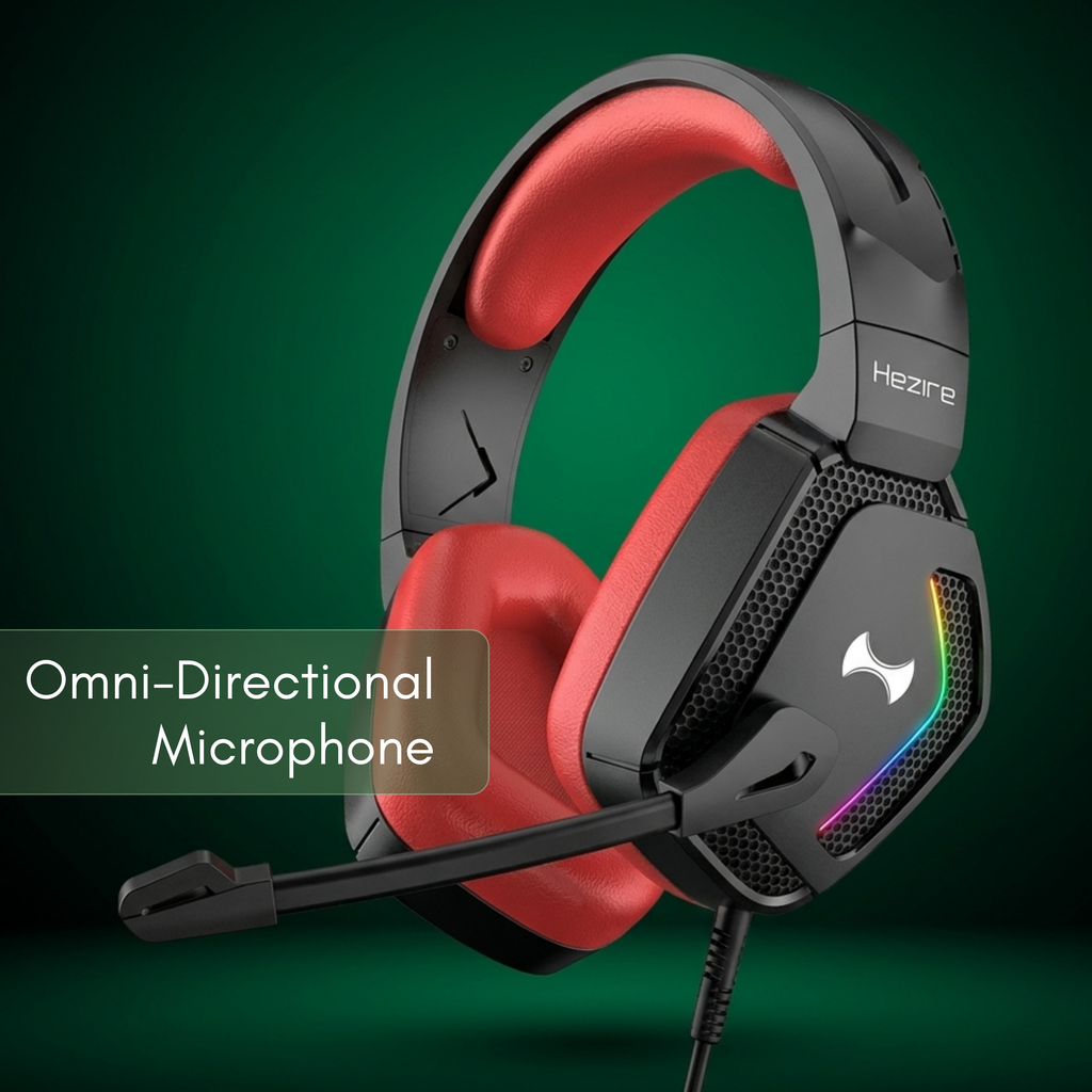 GHS-250 Wired Gaming Headset with RGB Lights - Red