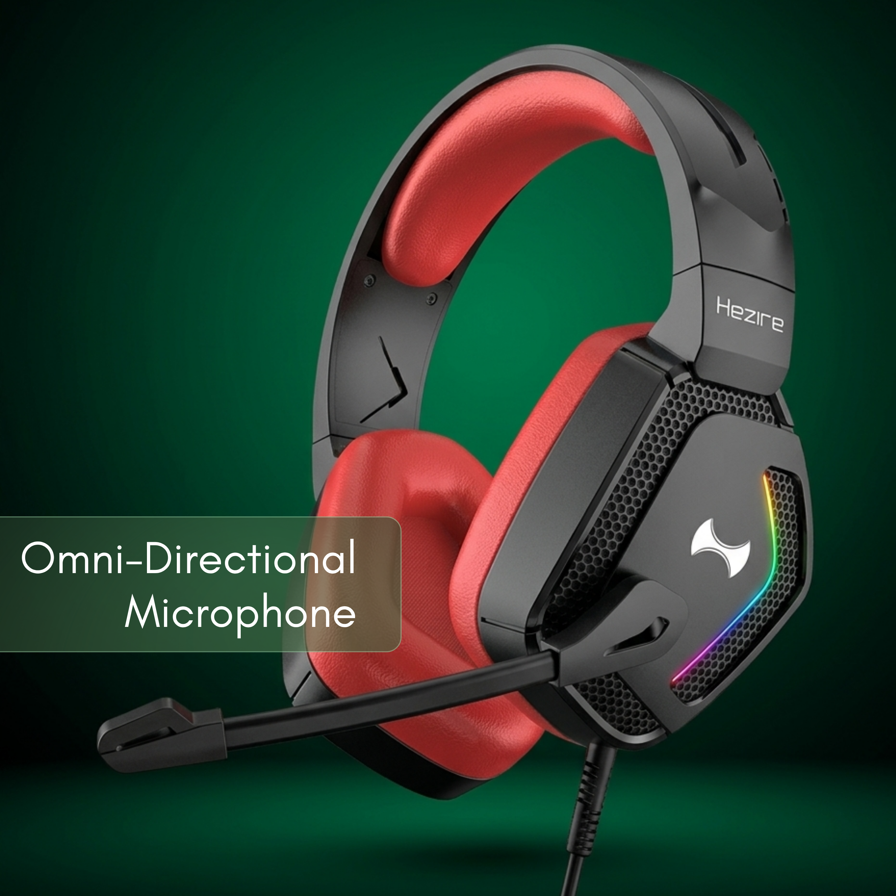 GHS-250 Wired Gaming Headset with RGB Lights - Red