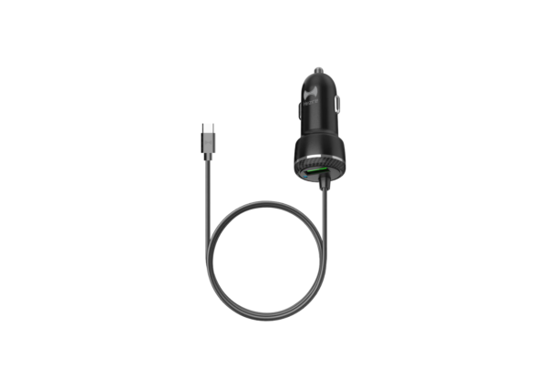Hezire H-Drive 38W Car Charger with Fixed Type-C cable & QC3.0 Output